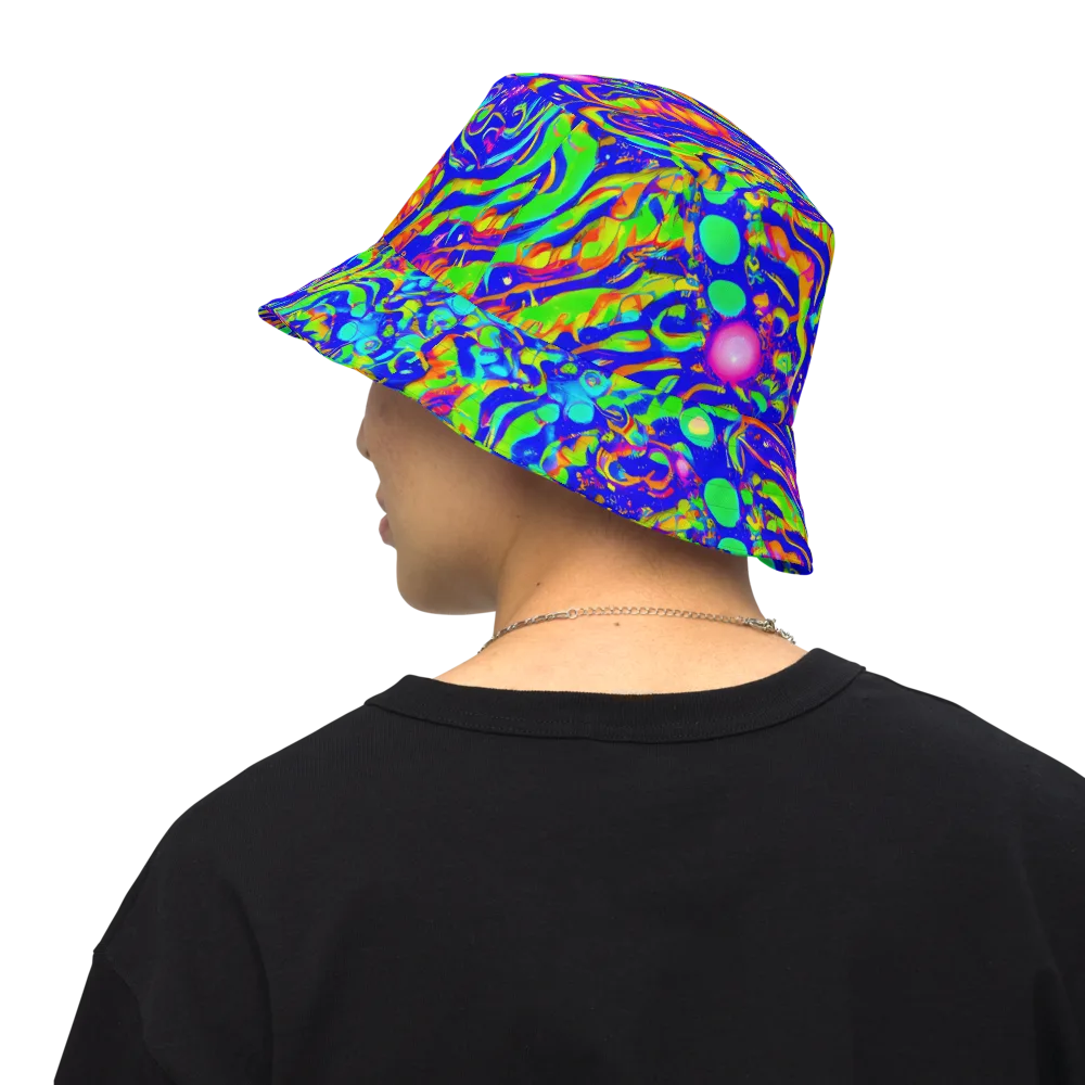 Fluoro Mirage on Reversible Bucket Hat — Back Inside