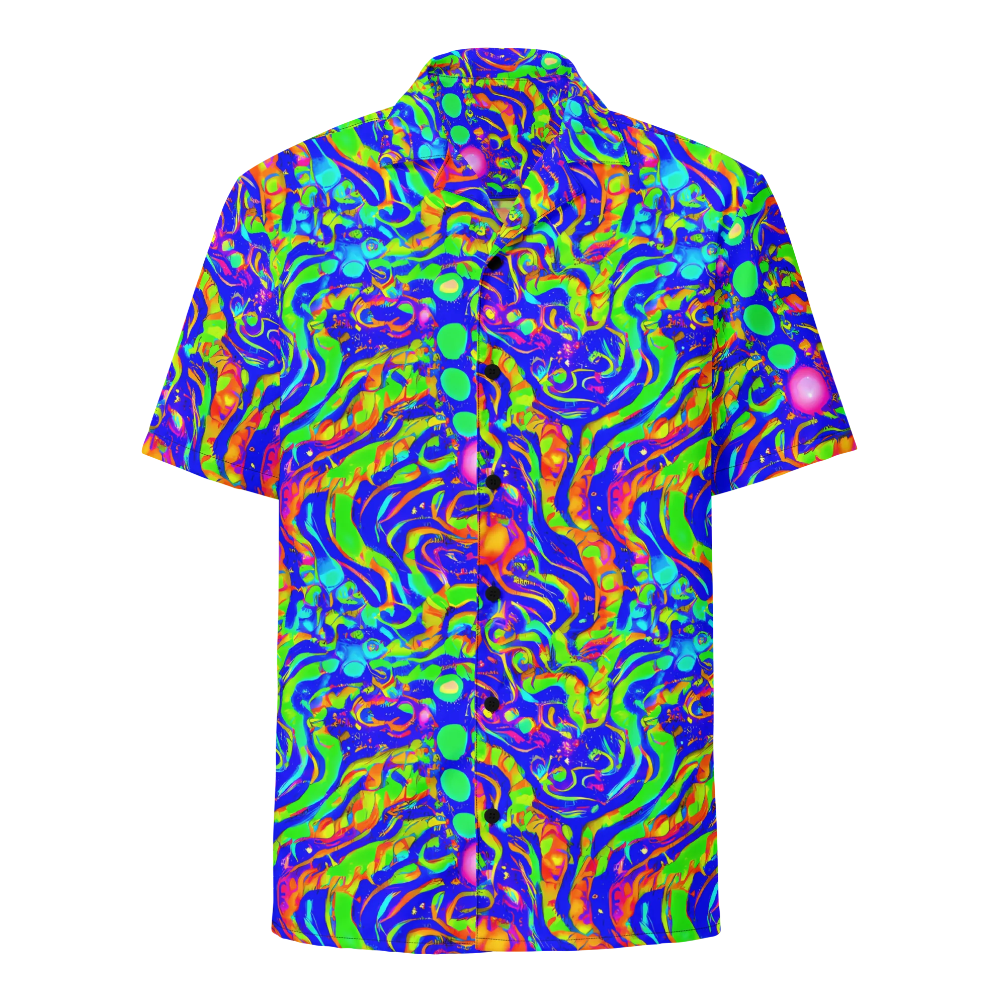 Fluoro Mirage on Button Shirt — Front