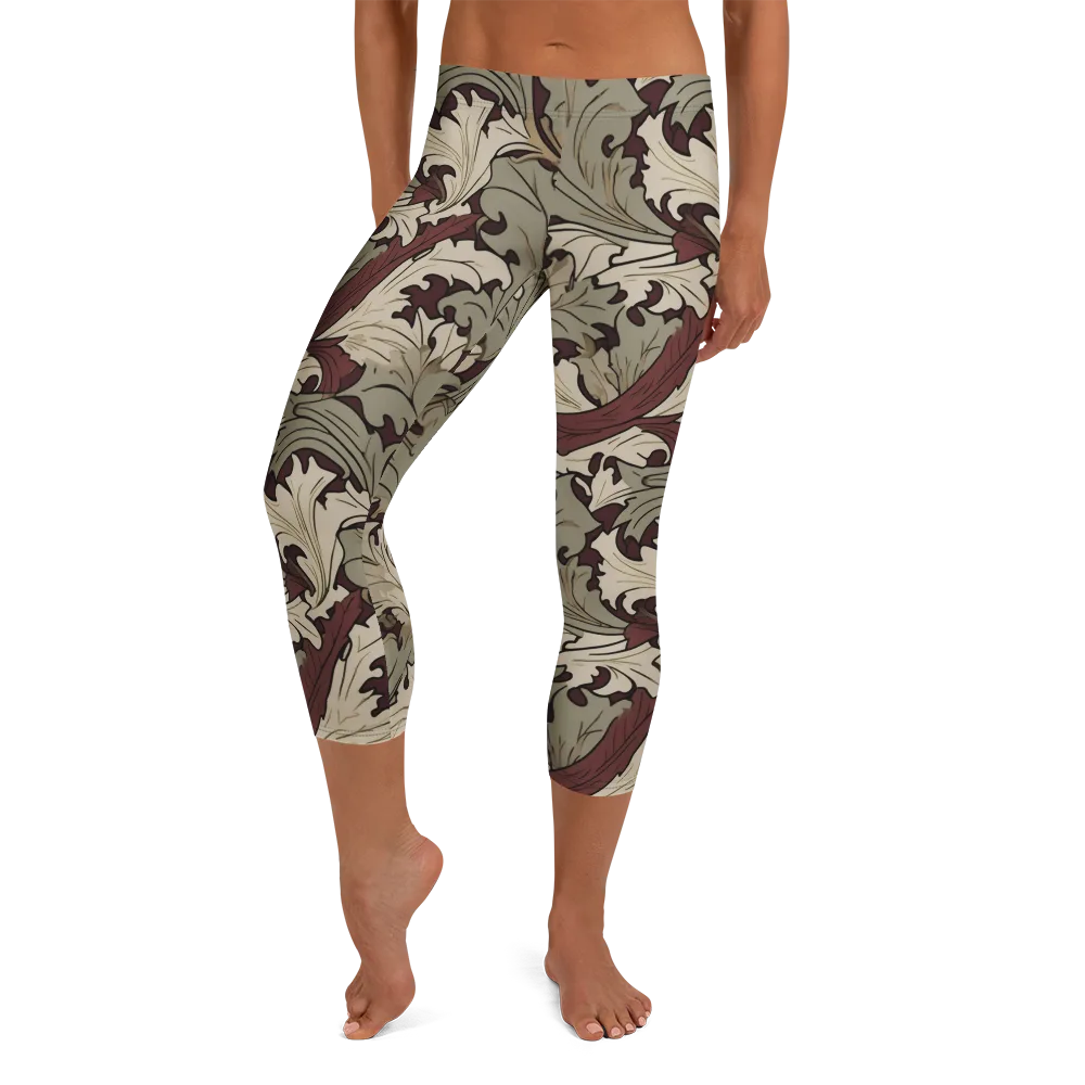 Velvet Foliate on Capri Leggings — Front