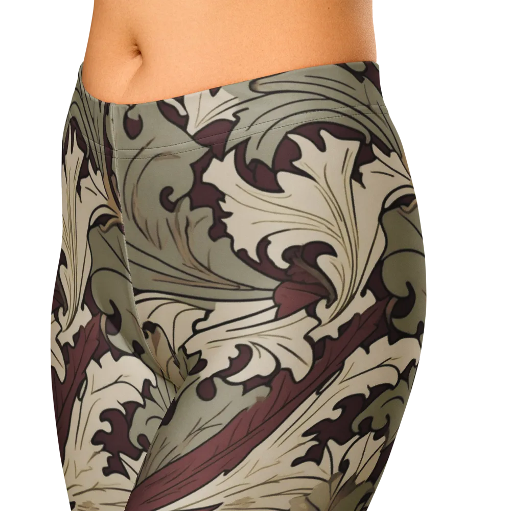 Velvet Foliate on Capri Leggings — Zoomed-in