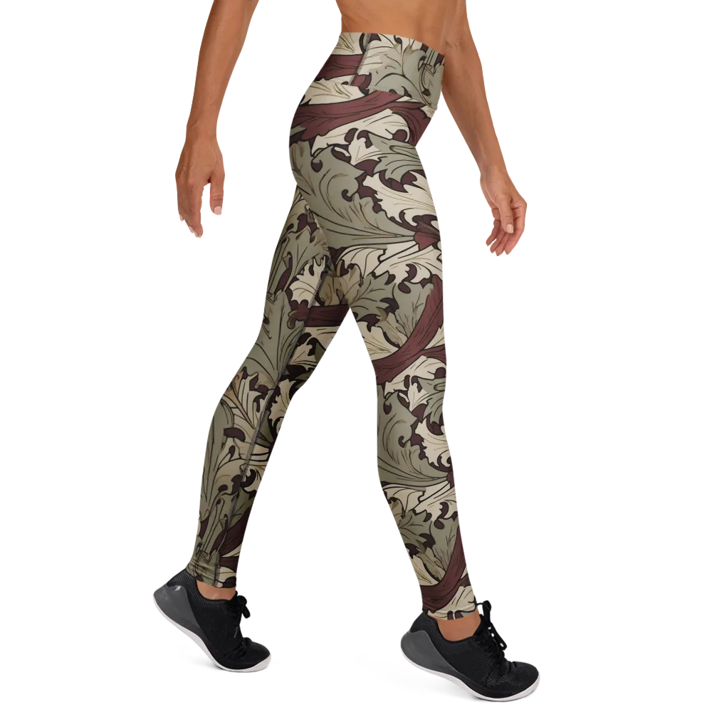 Velvet Foliate on Yoga Leggings — Right