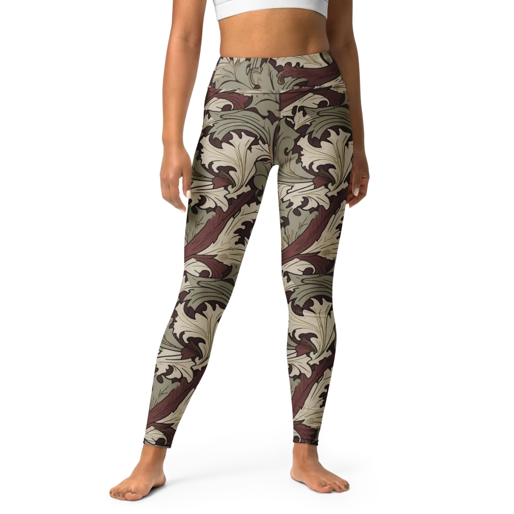 Velvet Foliate on Yoga Leggings — Front