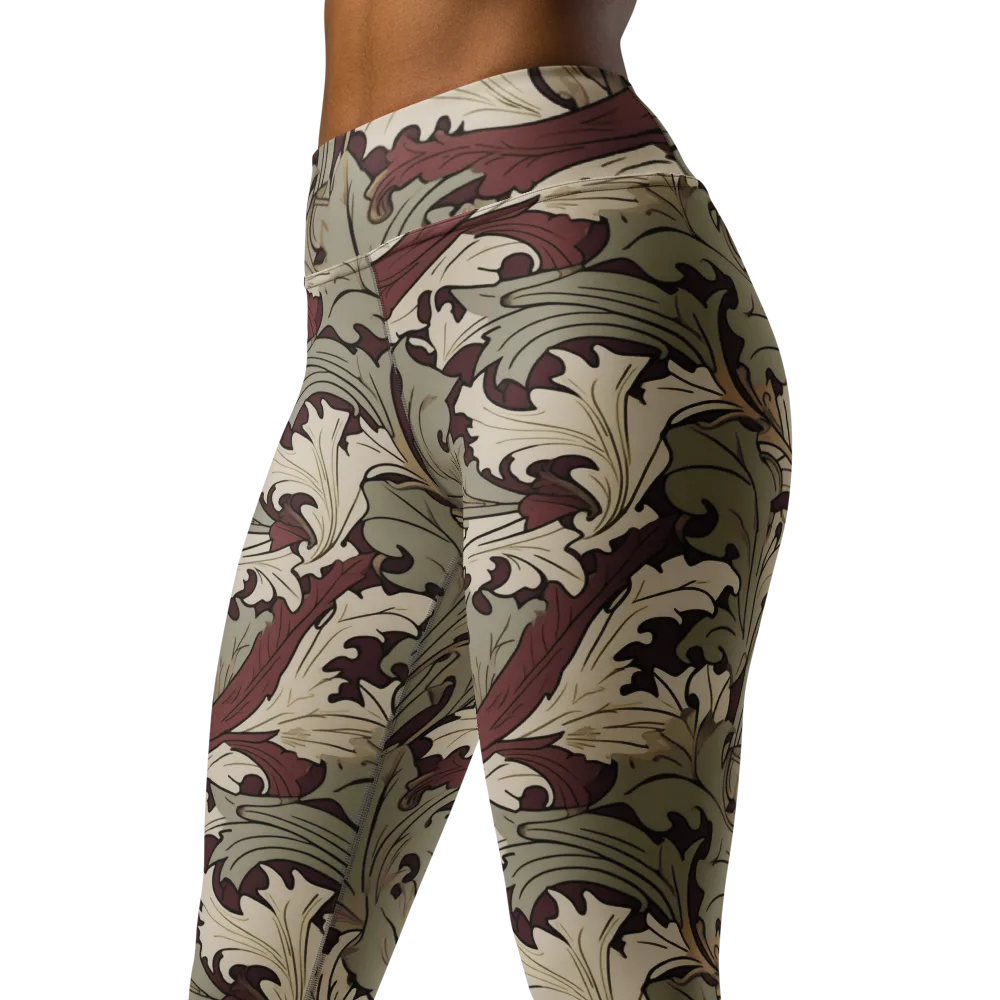 Velvet Foliate on Yoga Leggings — Left Front