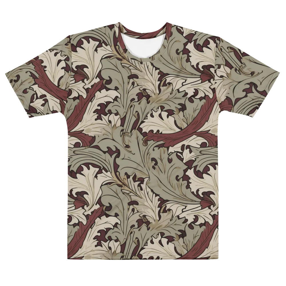 Velvet Foliate on Men's Cotton Crew Neck T-Shirt — Front
