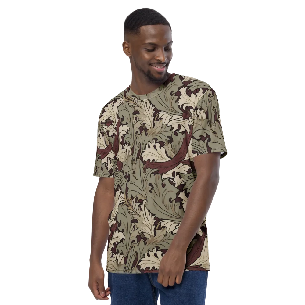 Velvet Foliate on Men's Crew Neck T-Shirt — Left