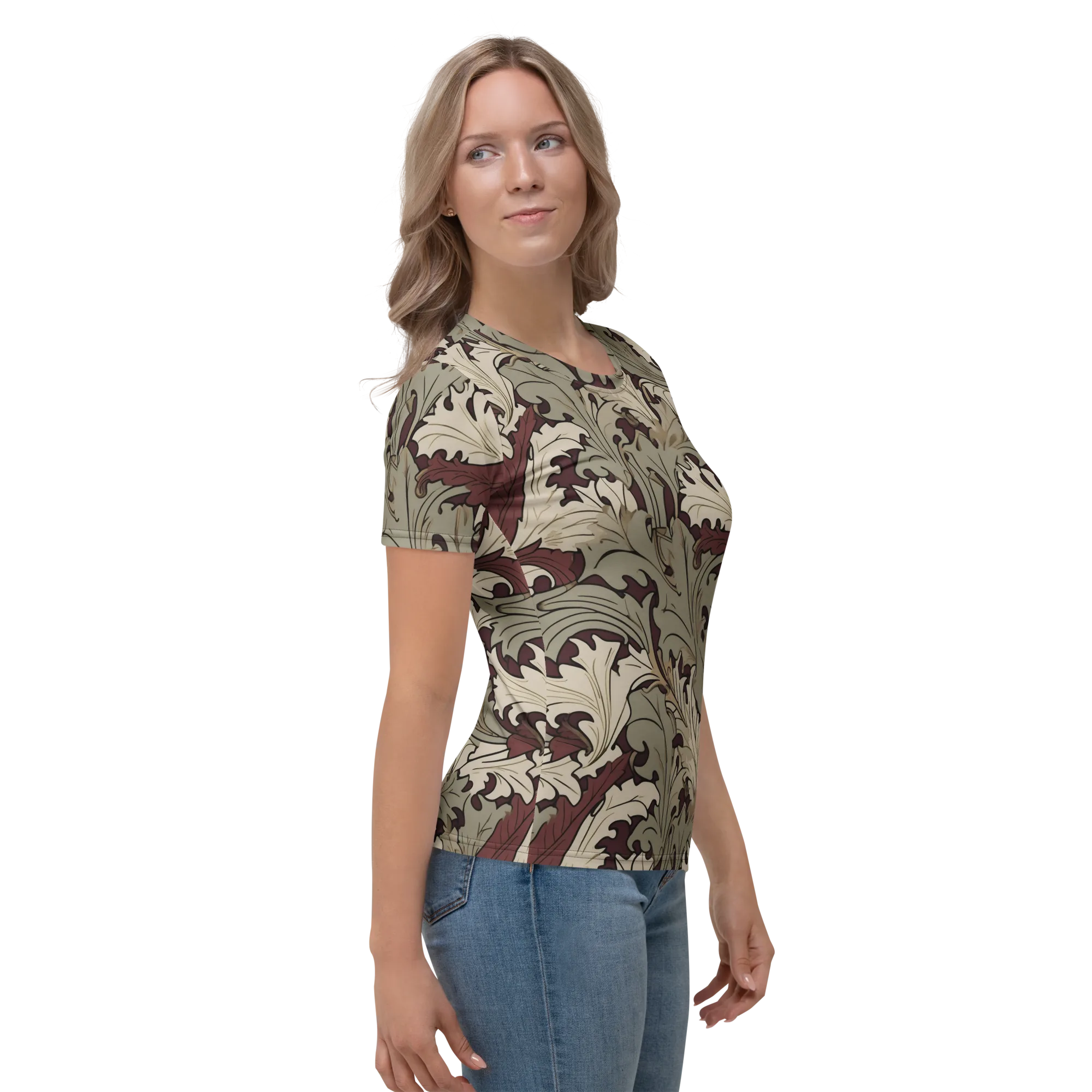 Velvet Foliate on Women's Crew Neck T-Shirt — Right