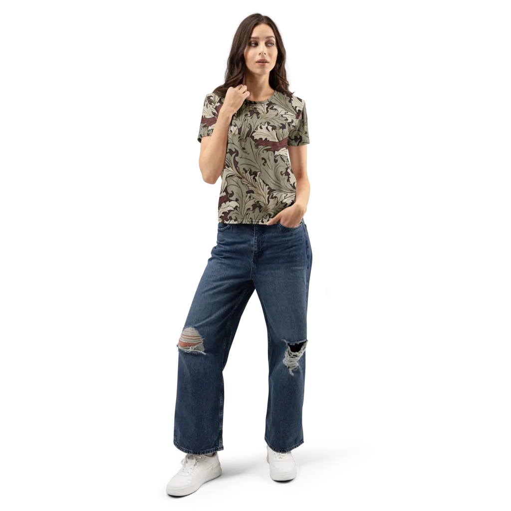 Velvet Foliate on Women's Crew Neck T-Shirt — Front