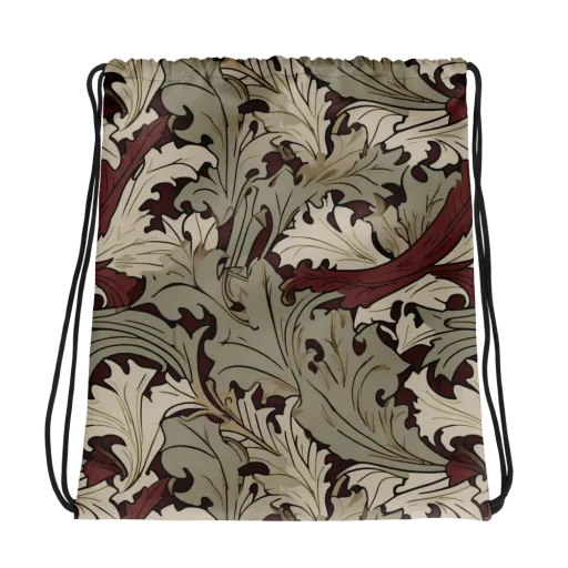 Velvet Foliate on a Drawstring Bag