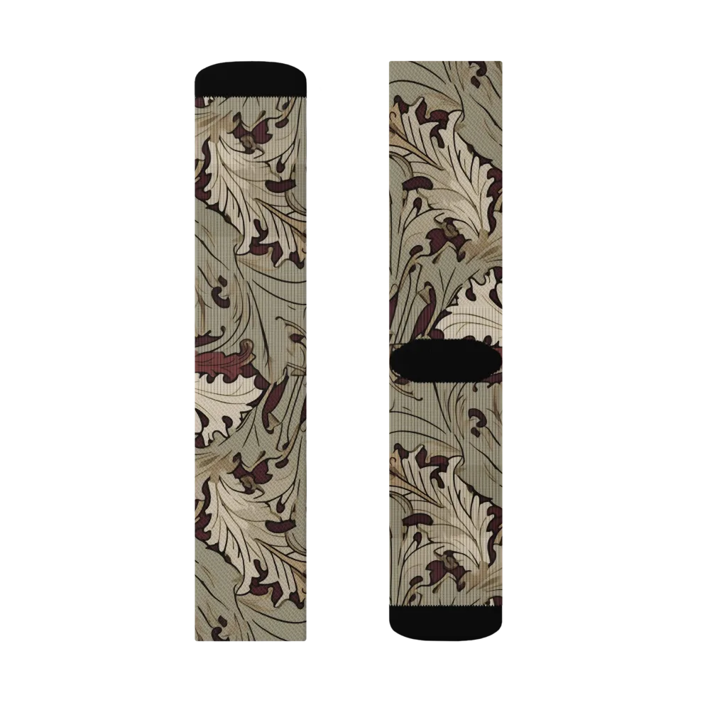 Velvet Foliate on Socks — Right Sock