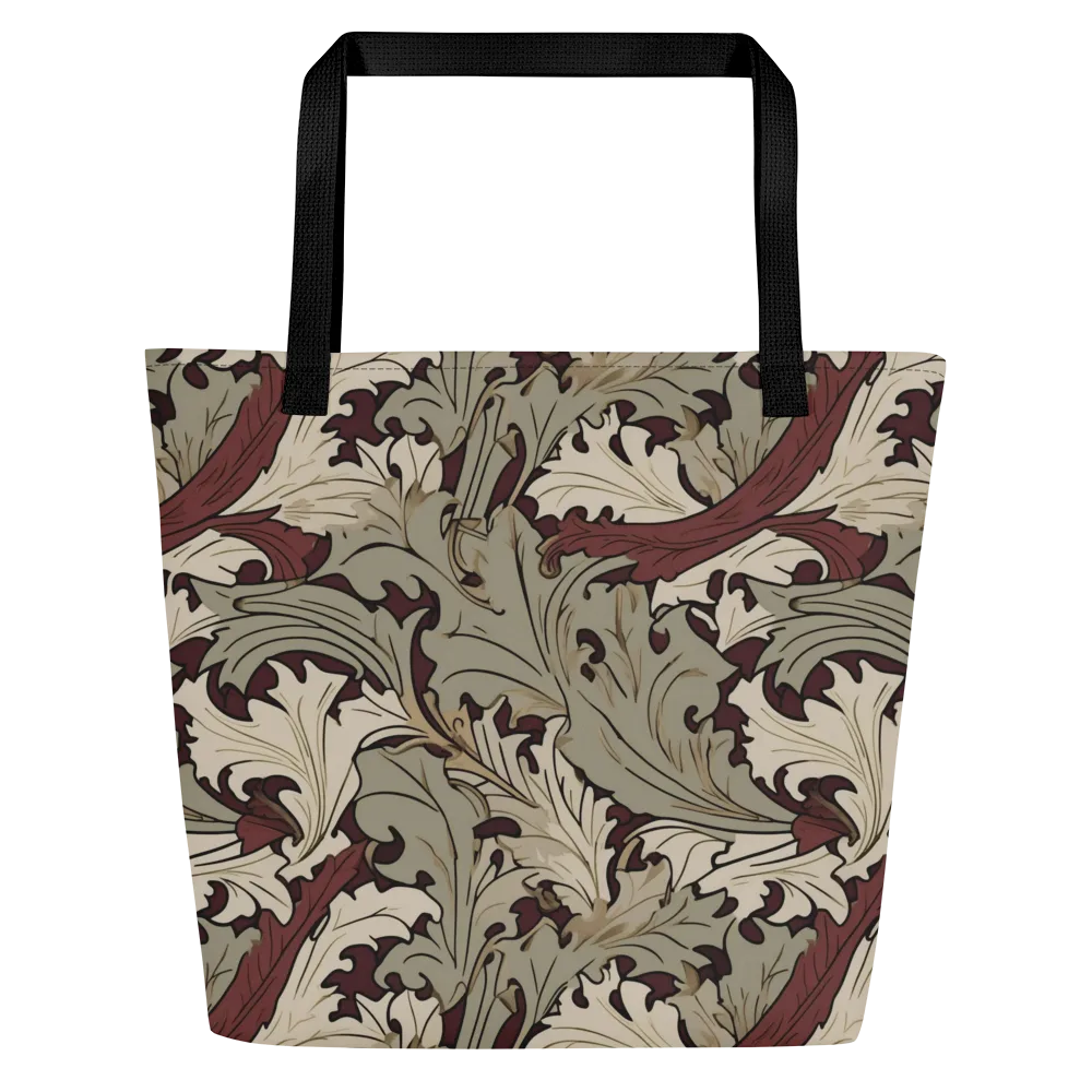 Velvet Foliate on Large Tote Bag W/ Pocket — Front