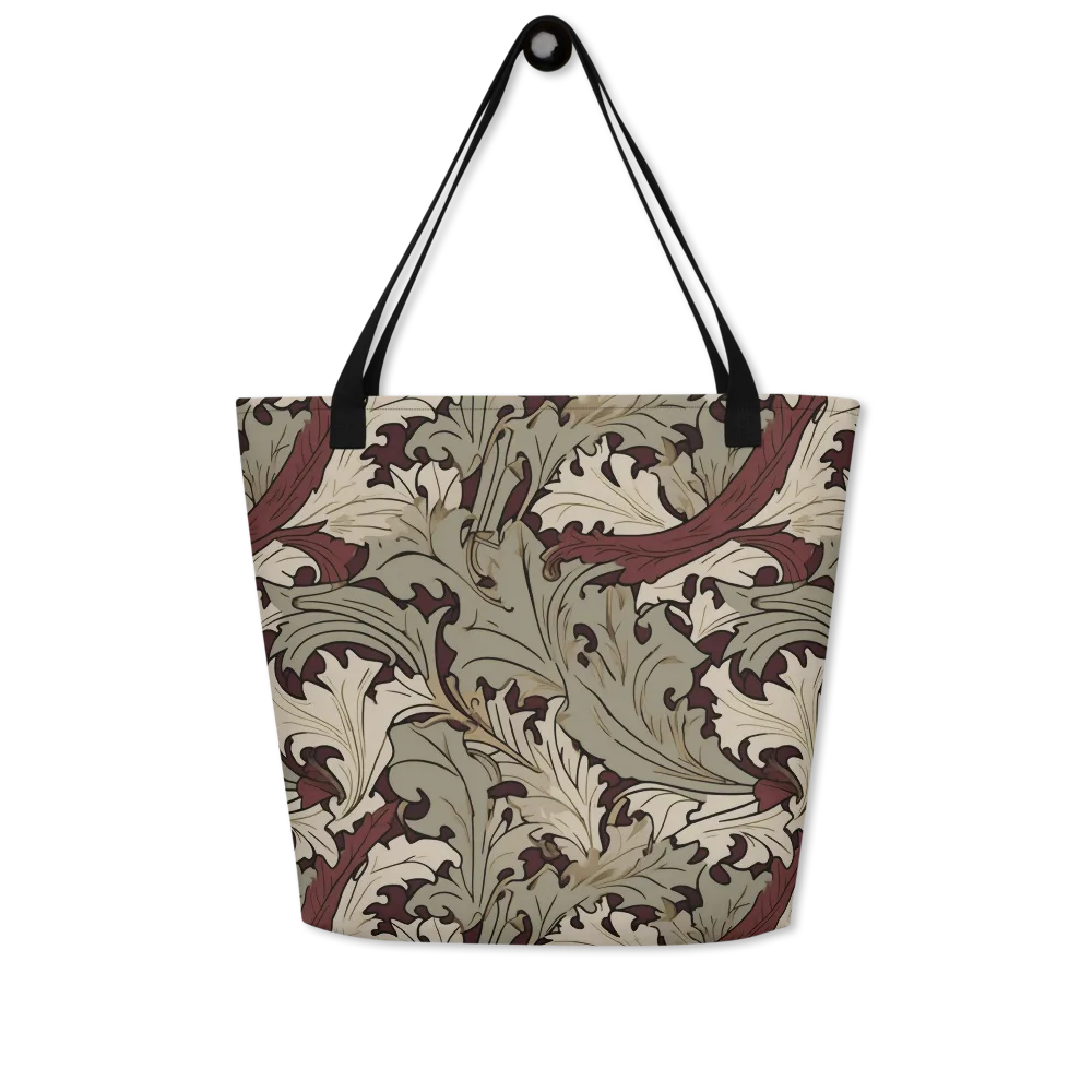 Velvet Foliate on Large Tote Bag W/ Pocket — Front