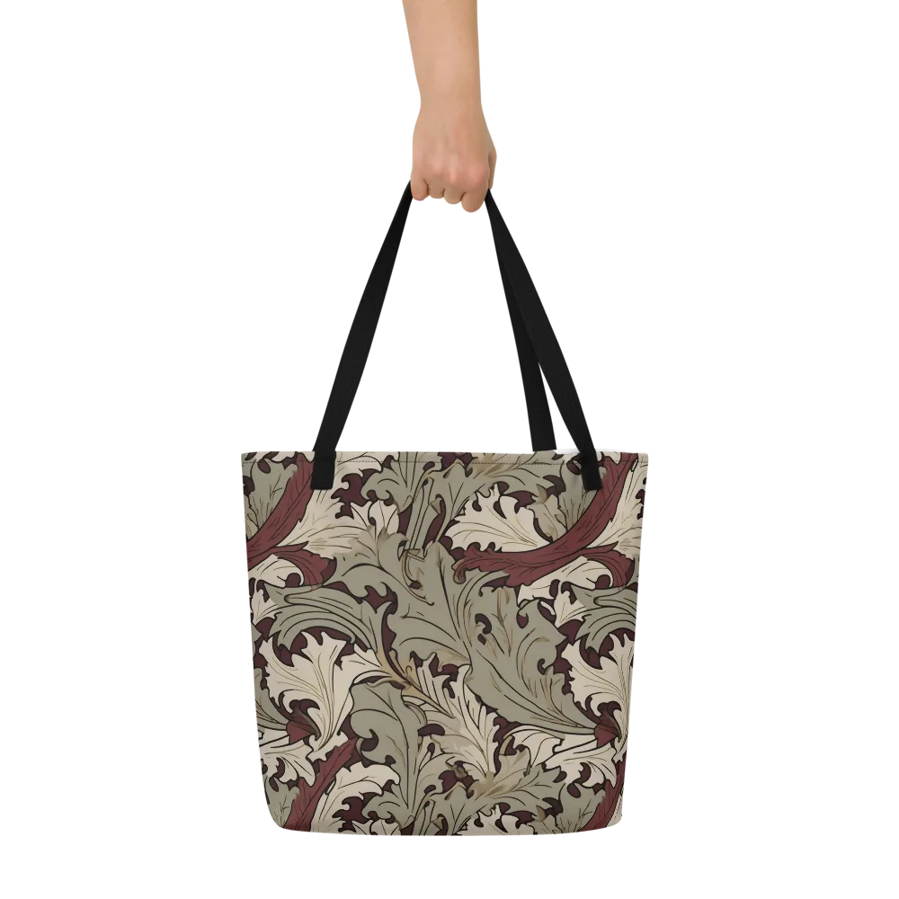 Velvet Foliate on Large Tote Bag W/ Pocket — Front