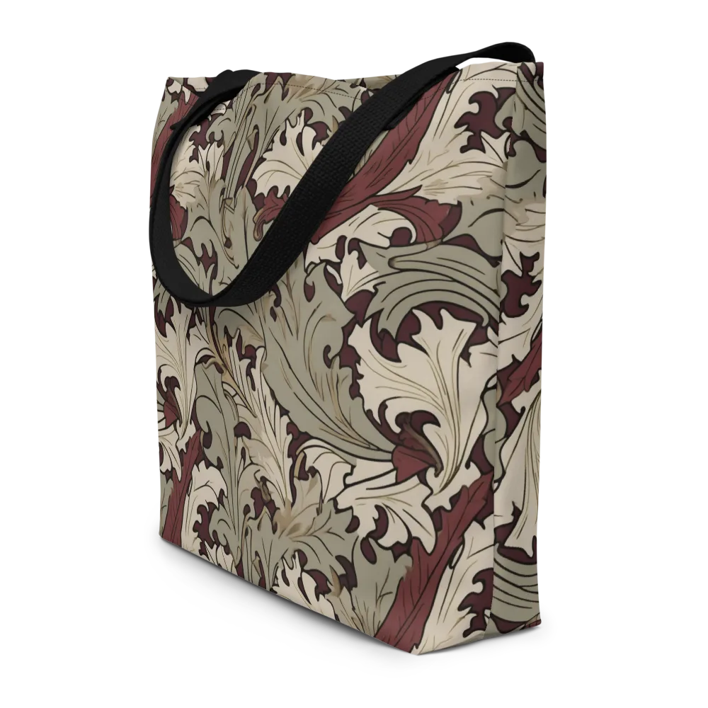 Velvet Foliate on Large Tote Bag W/ Pocket — Front