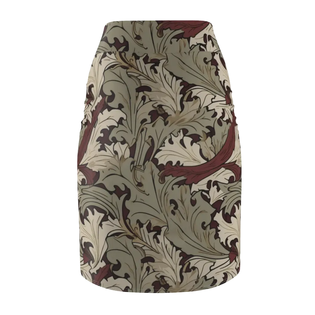 Velvet Foliate on Pencil Skirt — Back