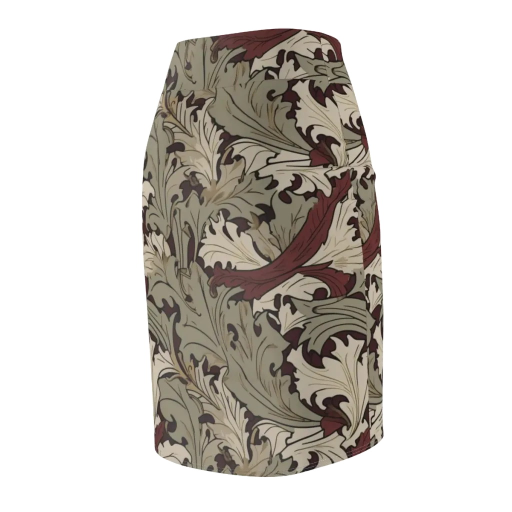 Velvet Foliate on Pencil Skirt — Back Side