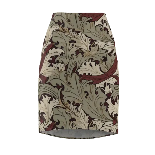 Velvet Foliate on a Pencil Skirt