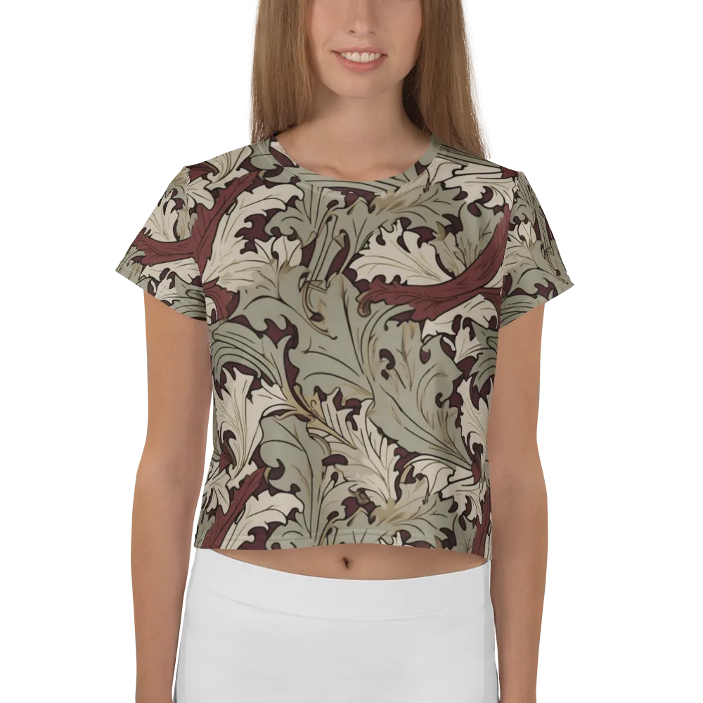 Velvet Foliate on Crop Tee — Front