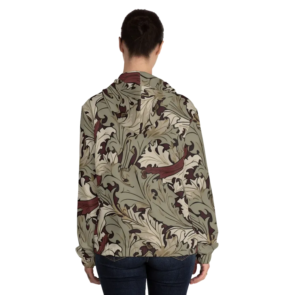 Velvet Foliate on Women's Full-Zip Hoodie — Back On Person