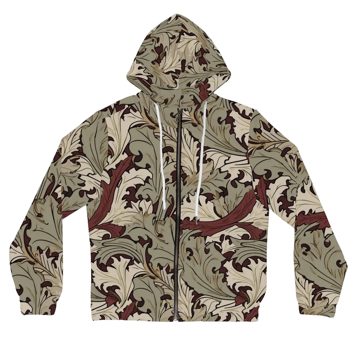 Velvet Foliate on Women's Full-Zip Hoodie — Front