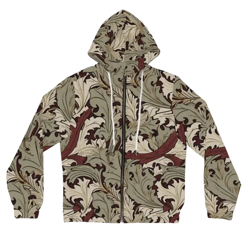 Velvet Foliate on a Women's Full-Zip Hoodie