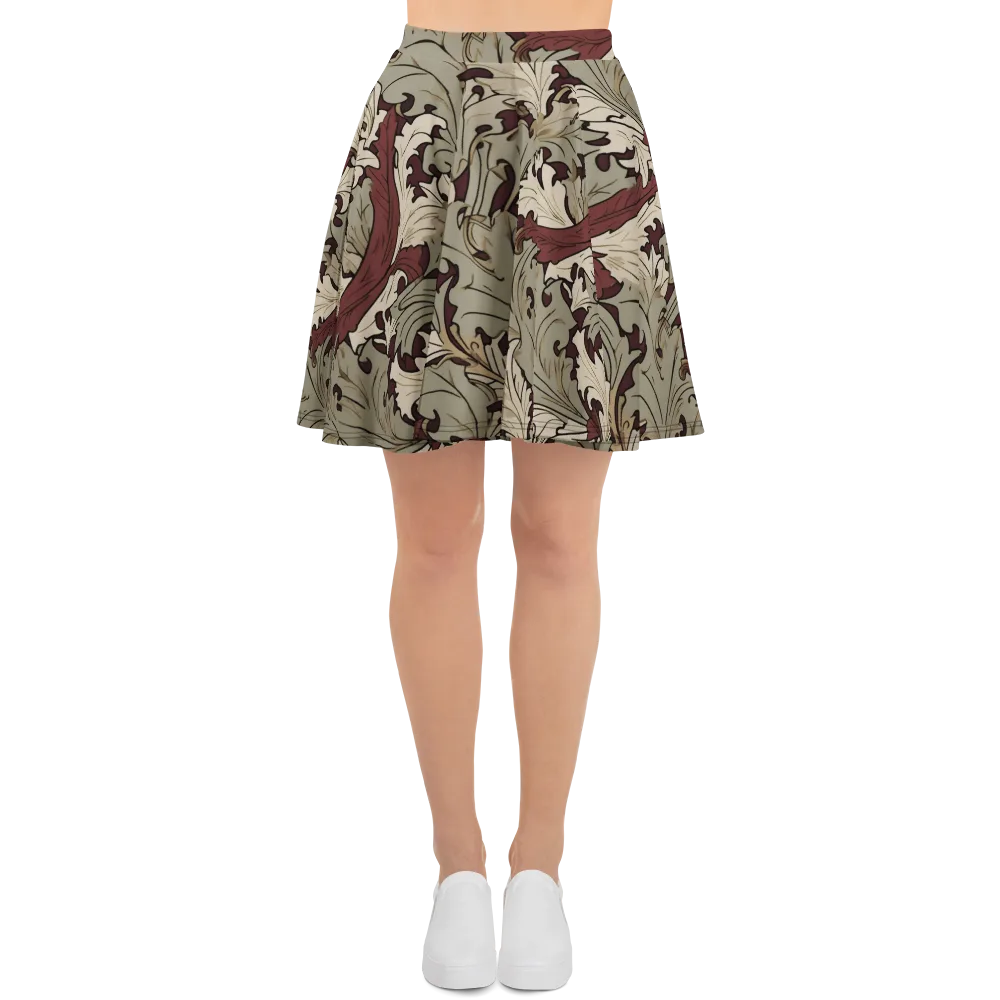 Velvet Foliate on Skater Skirt — Front