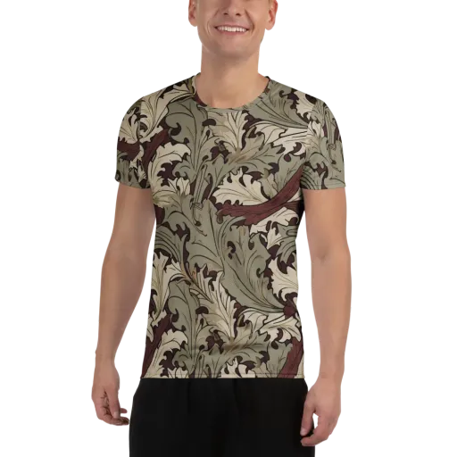 Velvet Foliate on a Men's Athletic T-Shirt