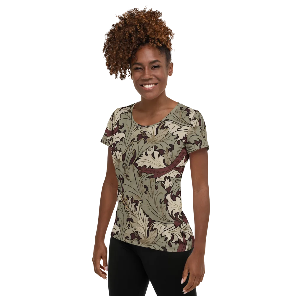 Velvet Foliate on Women's Athletic T-Shirt — Left