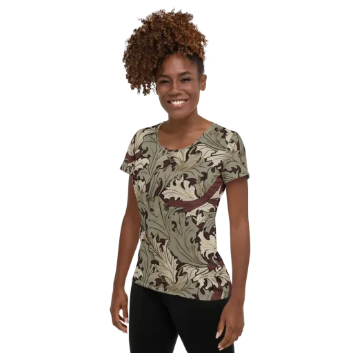 Velvet Foliate on a Women's Athletic T-Shirt