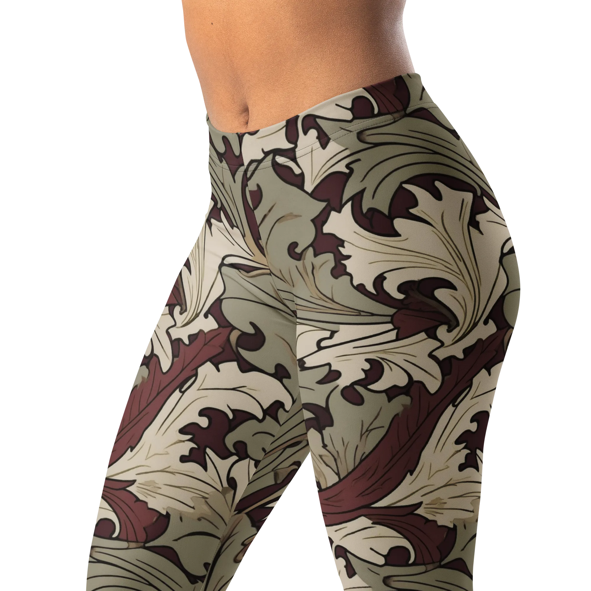 Velvet Foliate on Leggings — Left Front