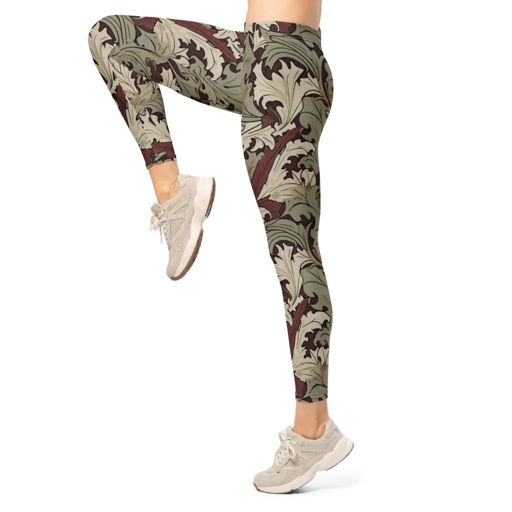 Velvet Foliate on Leggings — Left