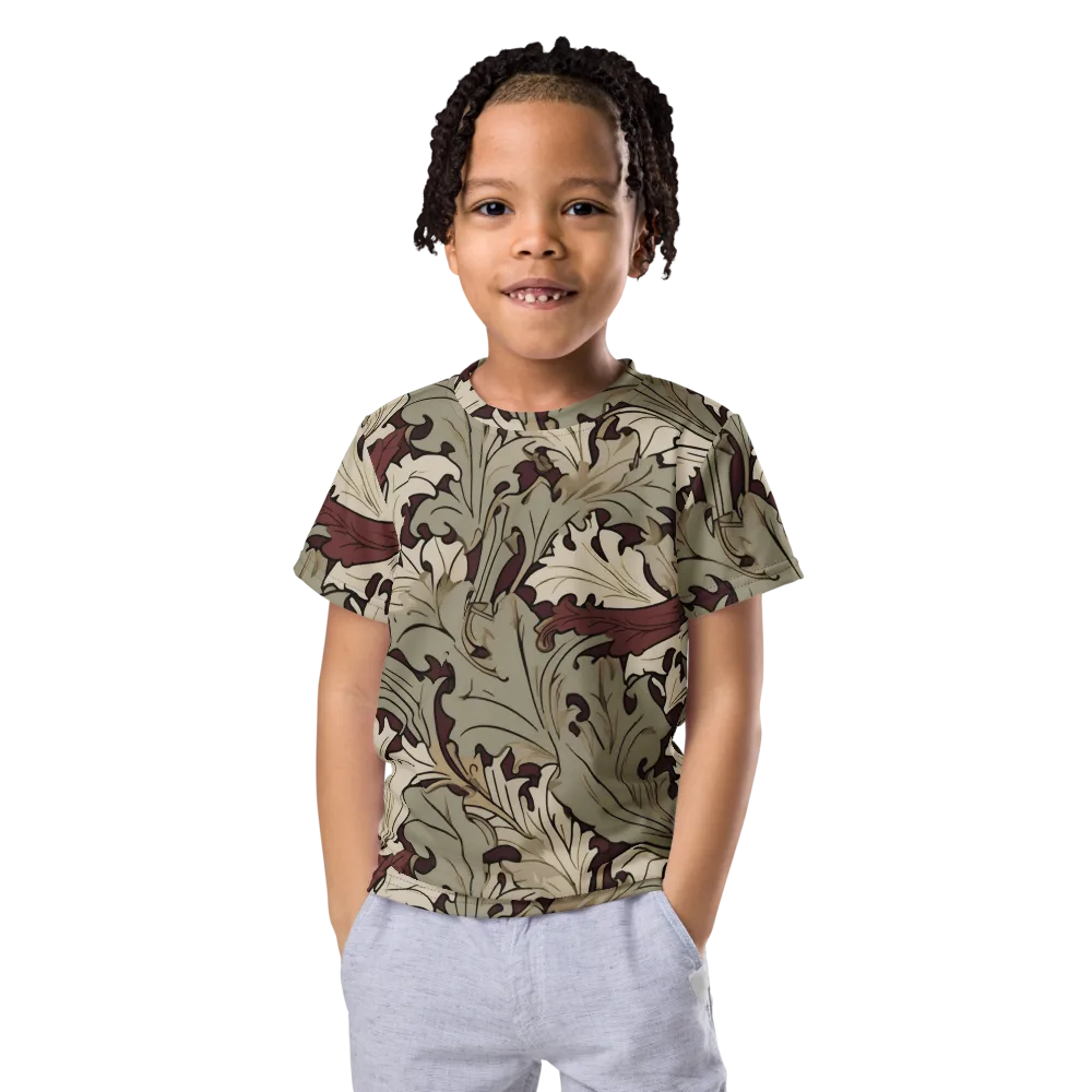 Velvet Foliate on Kids Crew Neck T-Shirt — Front