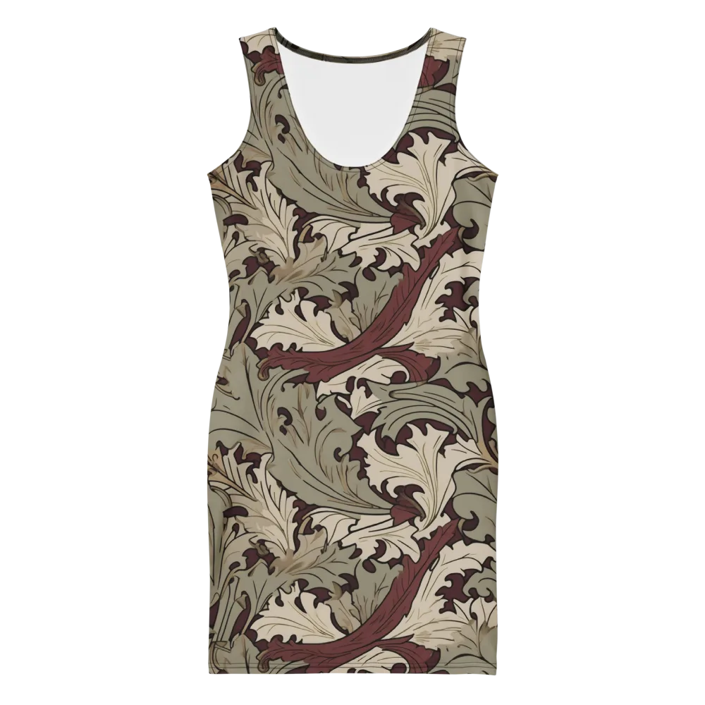 Velvet Foliate on Bodycon Dress — Front