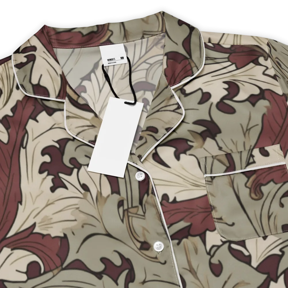 Velvet Foliate on Women's Short Sleeve Pajama Top — Product details
