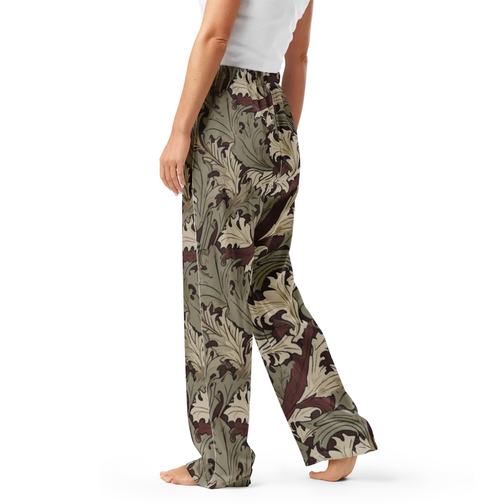 Velvet Foliate on Women's Pajama Pants — Left