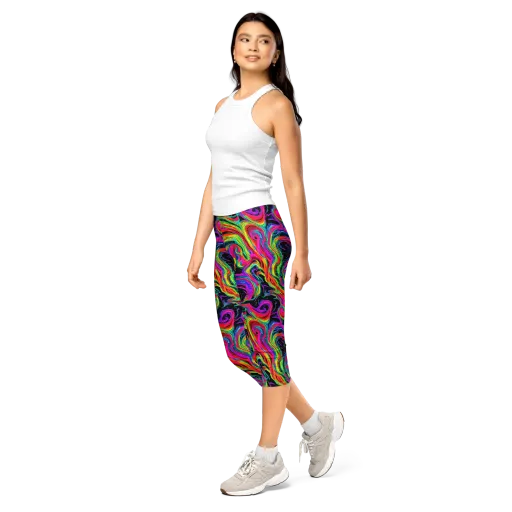 Fluorescent Current on a Capri Leggings