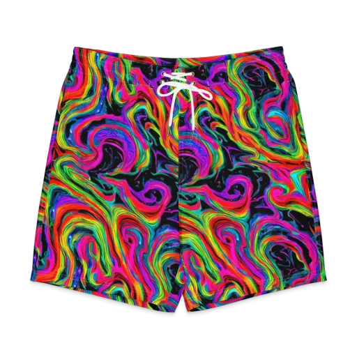 Fluorescent Current on a Men's Board Shorts