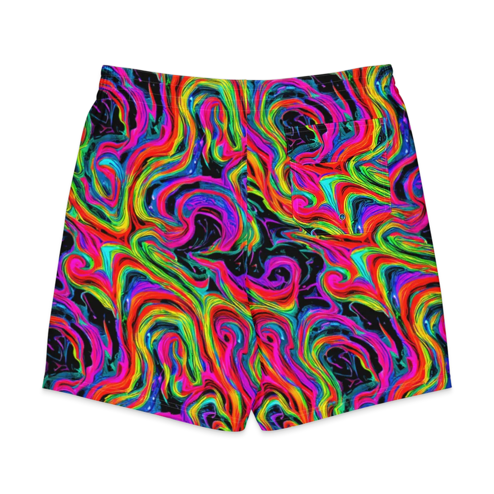 Fluorescent Current on Men's Board Shorts — Back
