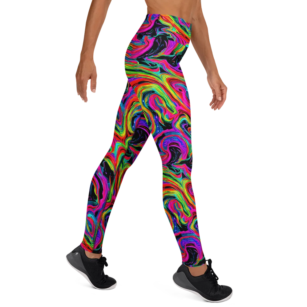 Fluorescent Current on Yoga Leggings — Right