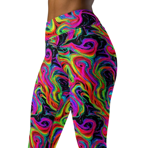 Fluorescent Current on a Yoga Leggings