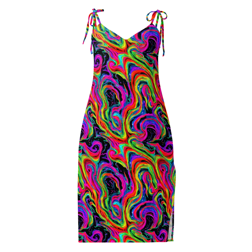 Fluorescent Current on Slip Dress — Front