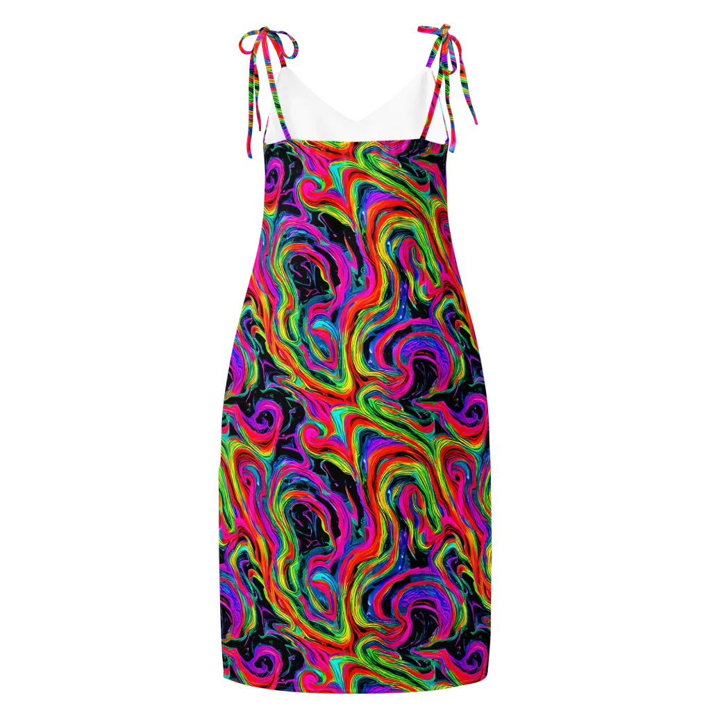 Fluorescent Current on Slip Dress — Back