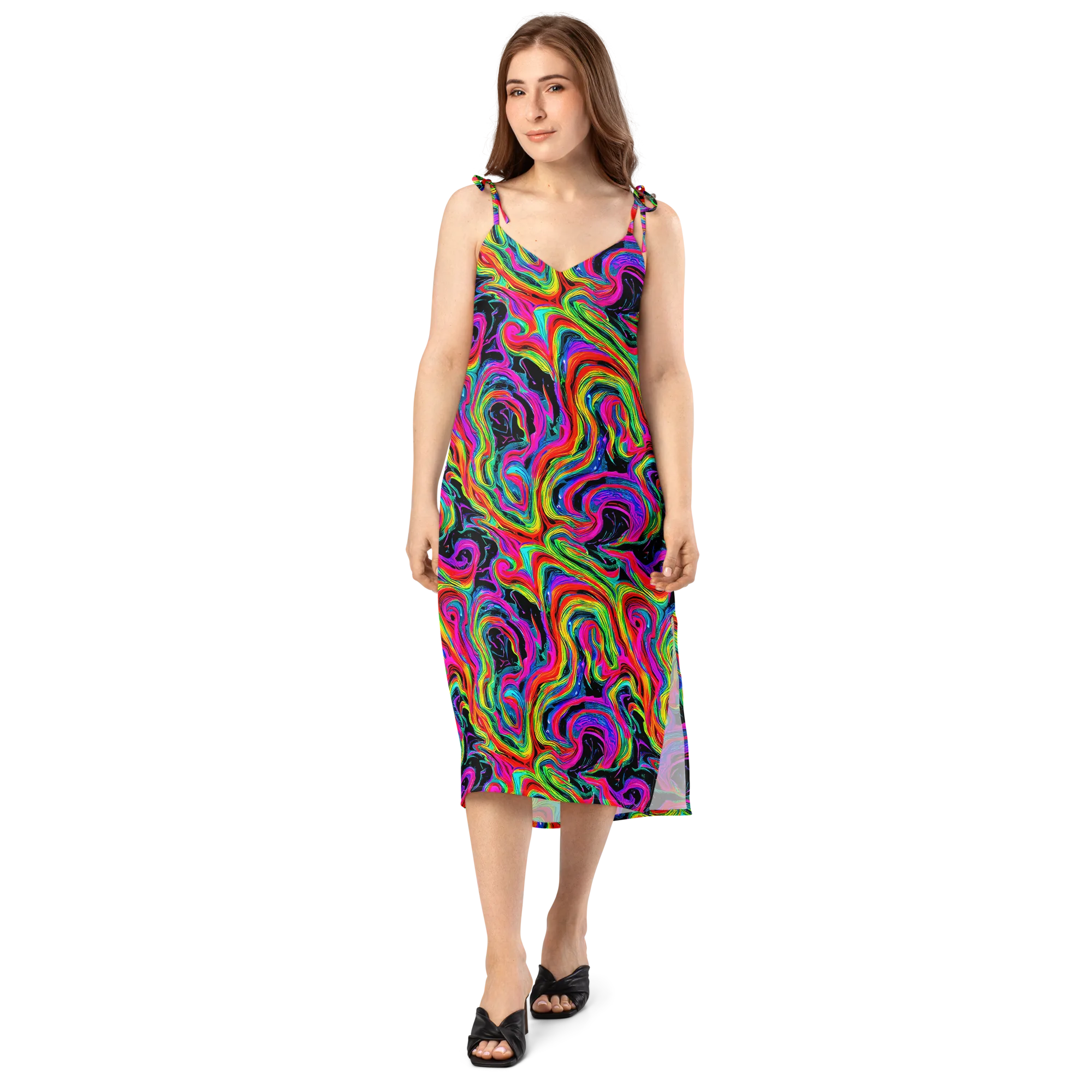 Fluorescent Current on Slip Dress — Front