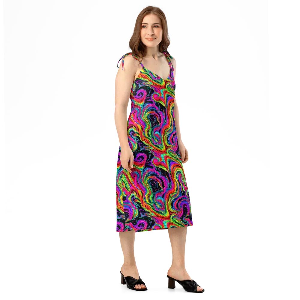 Fluorescent Current on Slip Dress — Right Front