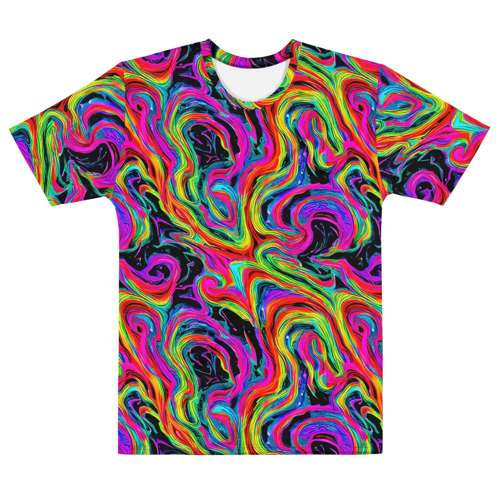 Fluorescent Current on Men's Cotton Crew Neck T-Shirt — Front