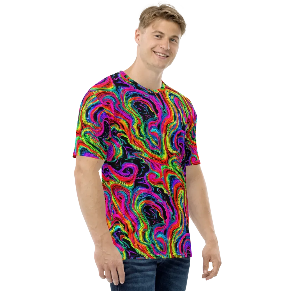 Fluorescent Current on Men's Crew Neck T-Shirt — Right