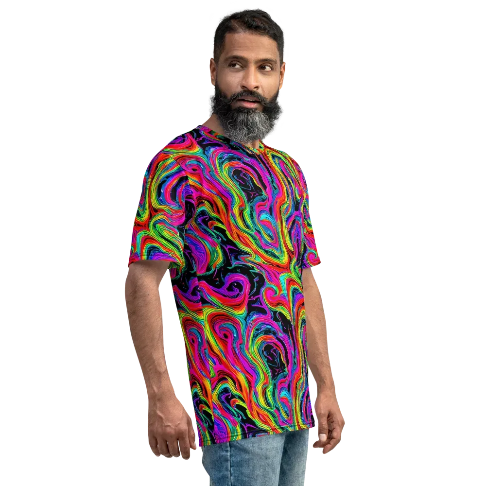 Fluorescent Current on Men's Crew Neck T-Shirt — Right