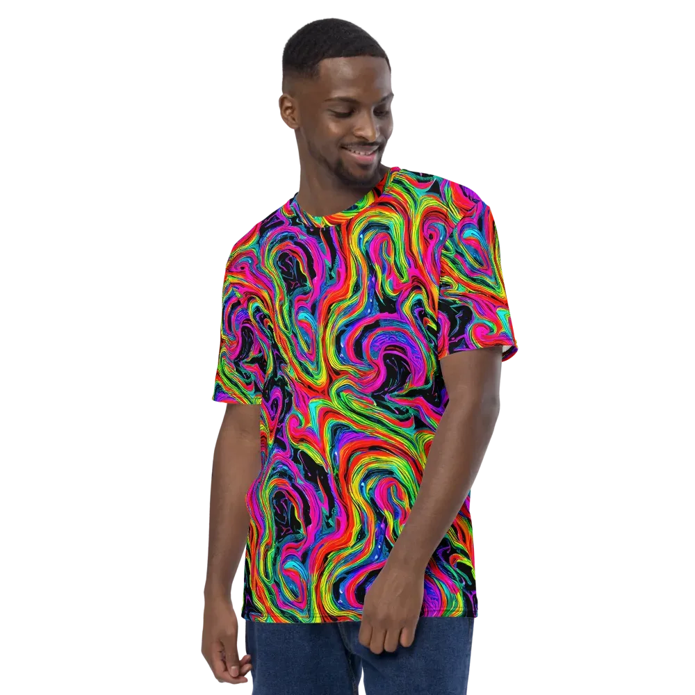Fluorescent Current on Men's Crew Neck T-Shirt — Left