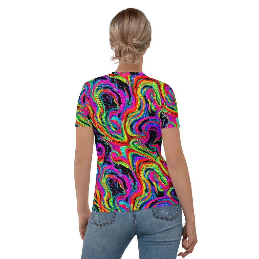 Fluorescent Current on Women's Crew Neck T-Shirt — Back