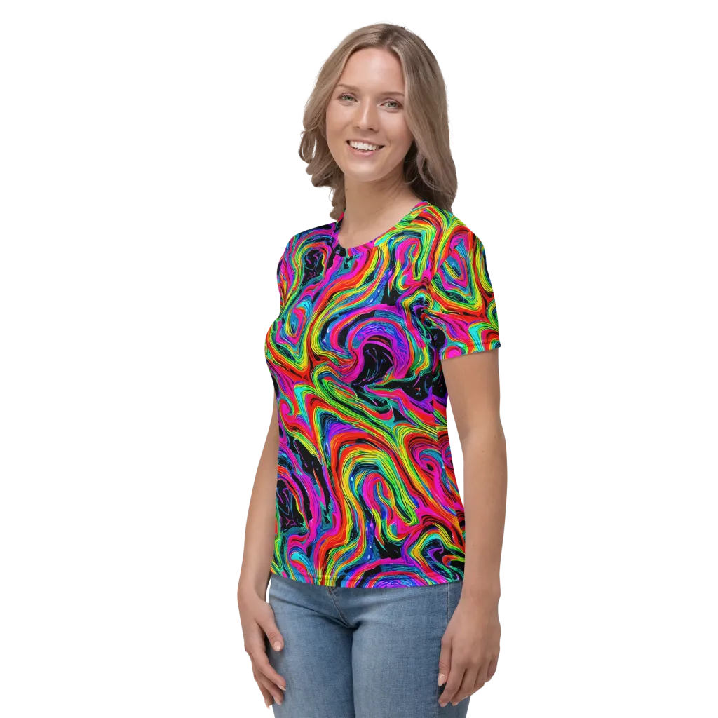 Fluorescent Current on Women's Crew Neck T-Shirt — Left