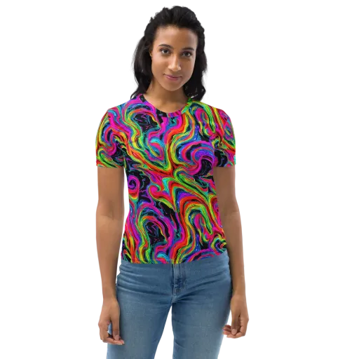 Fluorescent Current on a Women's Crew Neck T-Shirt